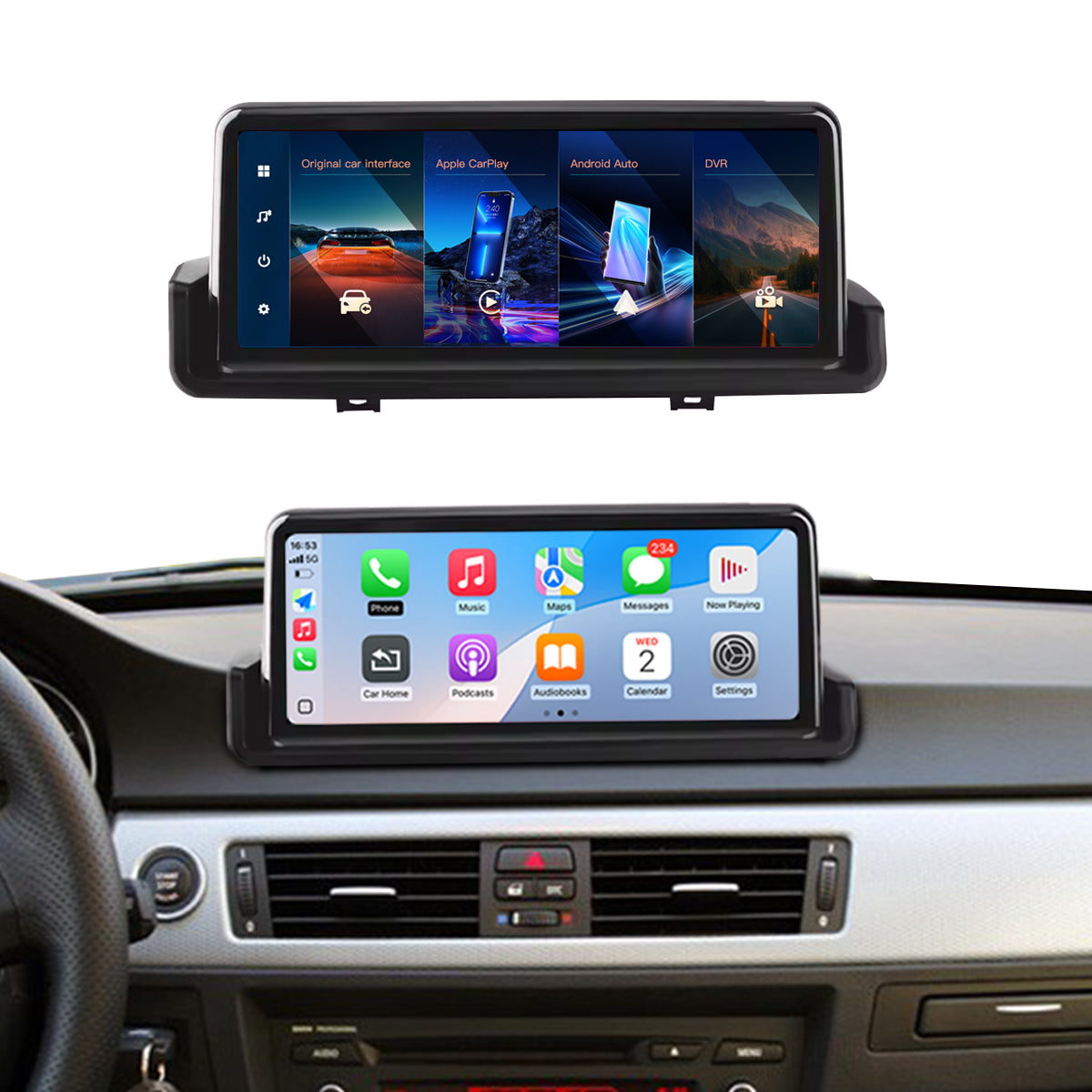 2005–2011 BMW 3 Series E90–E93 wireless CarPlay & Android Auto screen