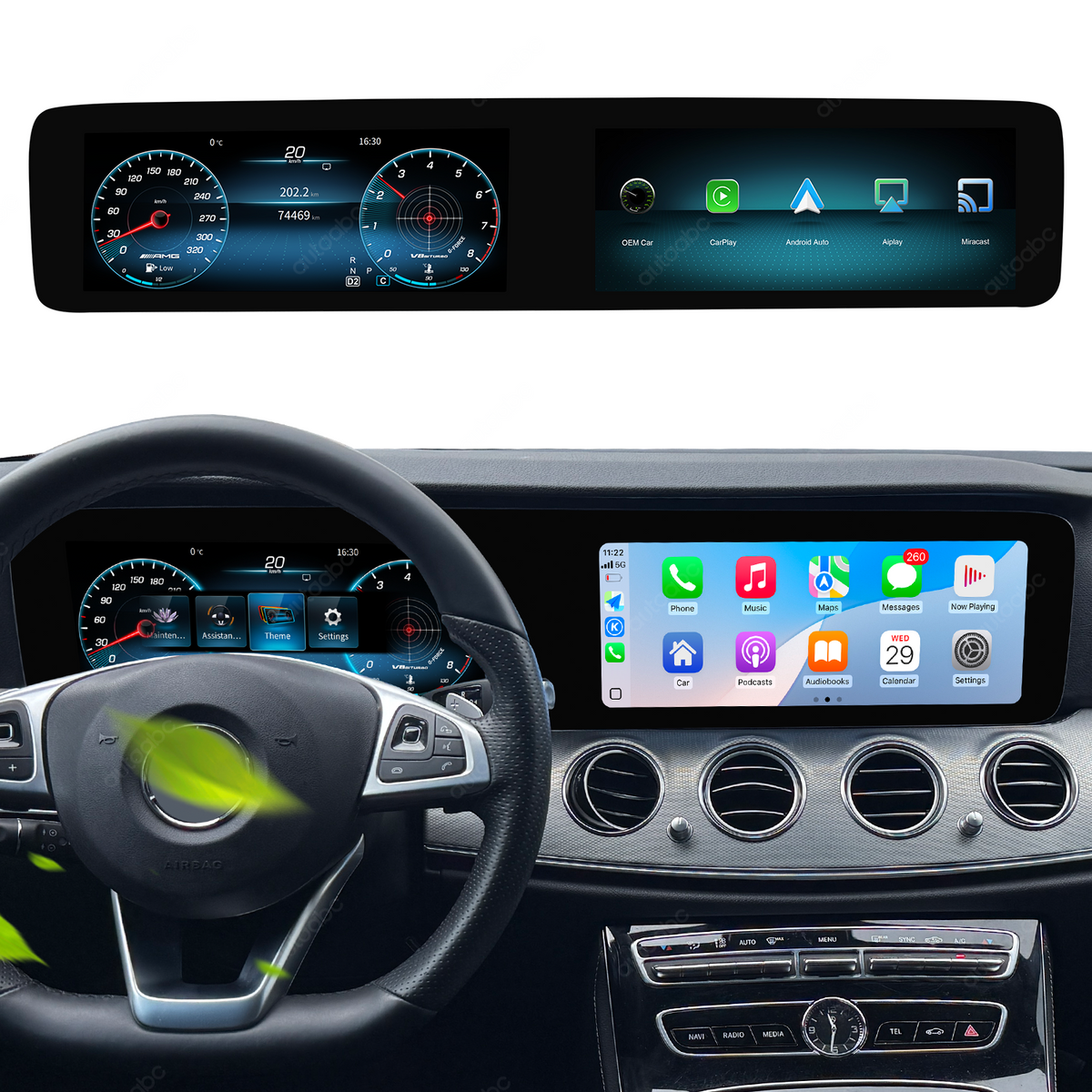 Mercedes-Benz E-Class W213 panoramic dual screen digital cockpit CarPlay