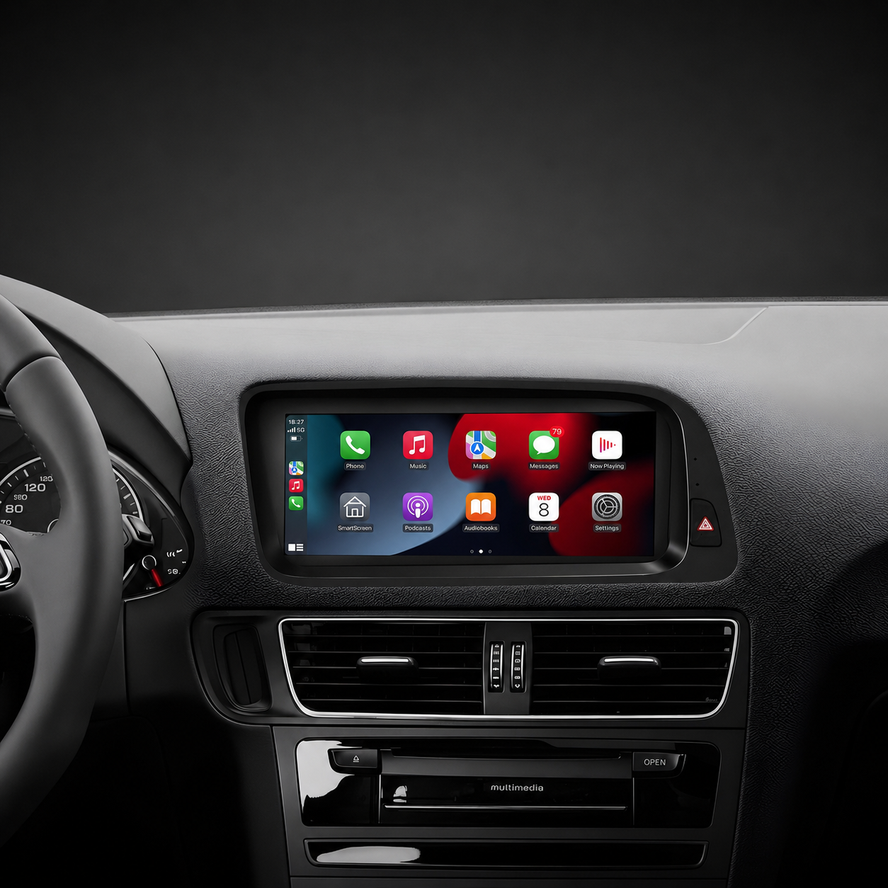 2009–2017 Audi Q5 (8R) — 8.9" Wireless CarPlay & Android Auto Upgrade — Plug and Play