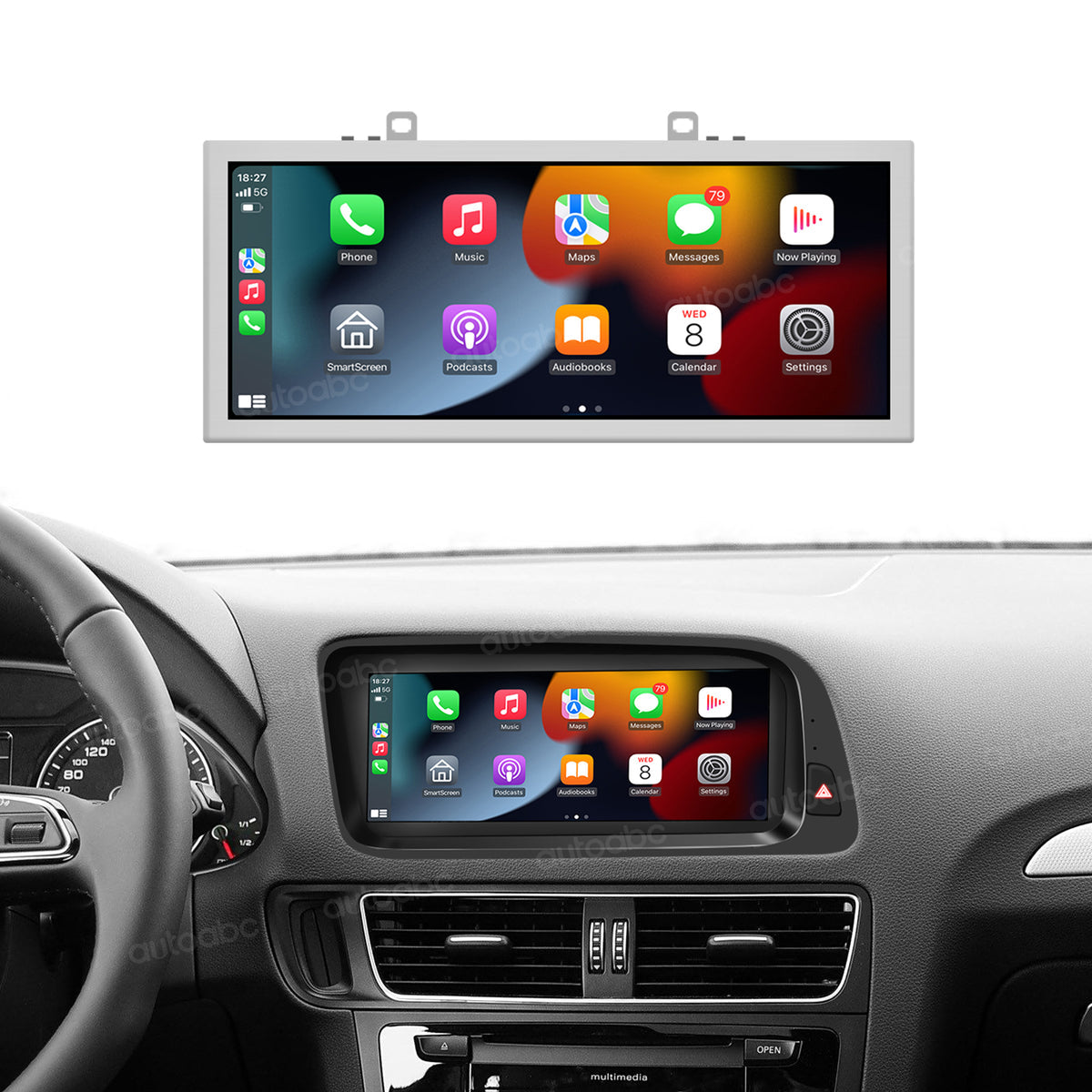 Audi Q5 8R 8.9 inch wireless CarPlay Android Auto screen