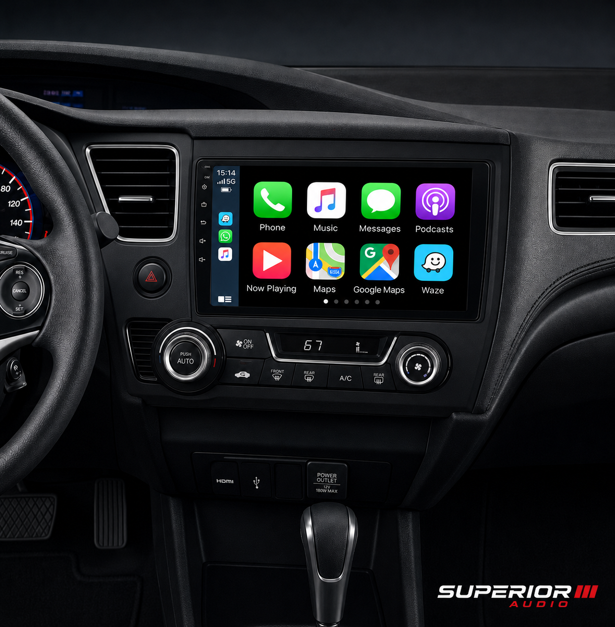 2013–2015 Honda Civic Wireless CarPlay & Android Auto Upgrade — Plug and Play