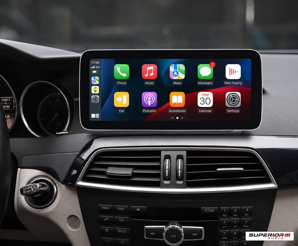 2011–2013 Mercedes-Benz C-Class (W204/S204, NTG4.5/4.7) Wireless CarPlay & Android Auto Upgrade — Plug and Play