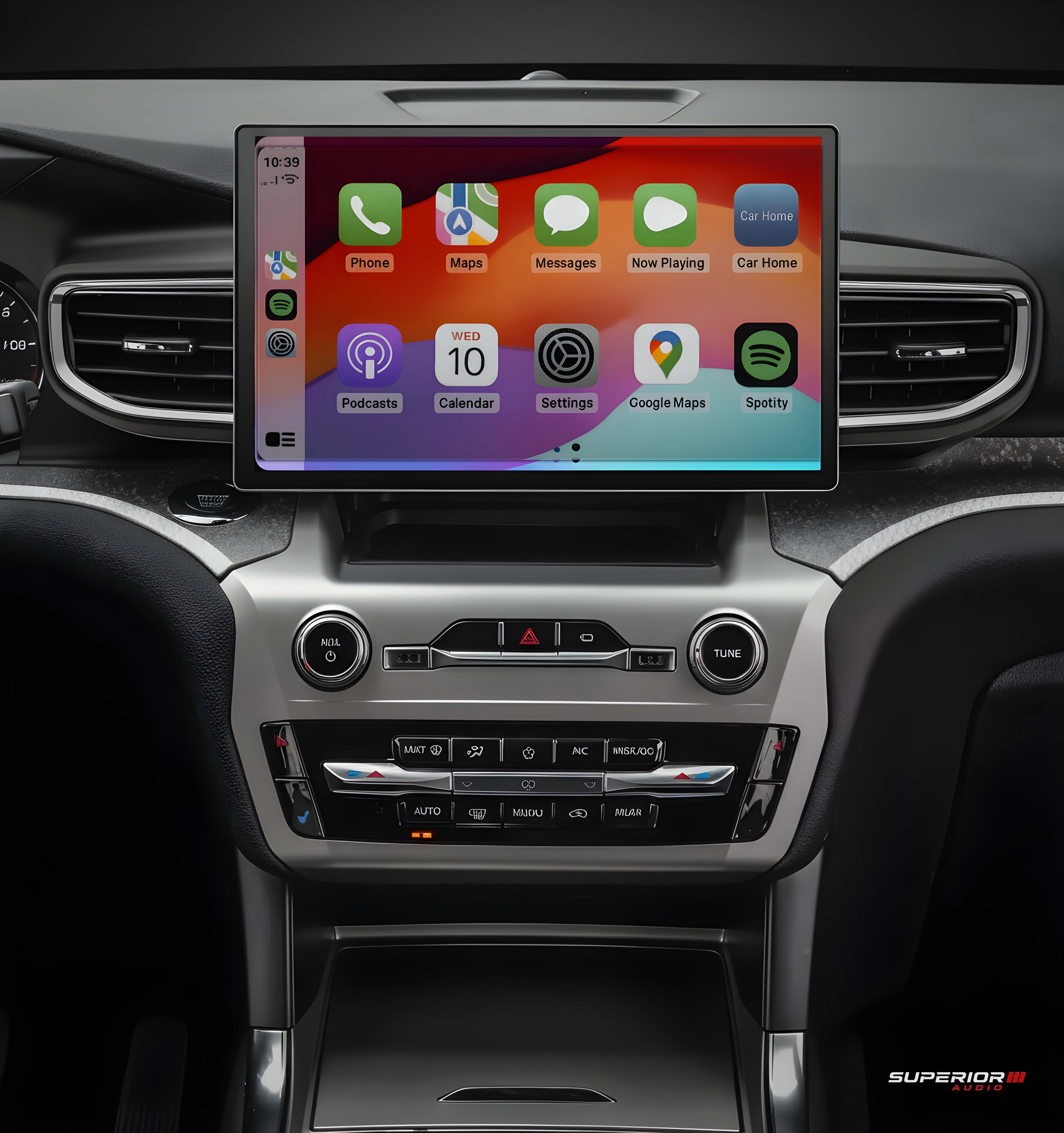 2021–2025 Ford Explorer 12.5 Tesla-Style CarPlay Screen — W - Superior Audio premium install